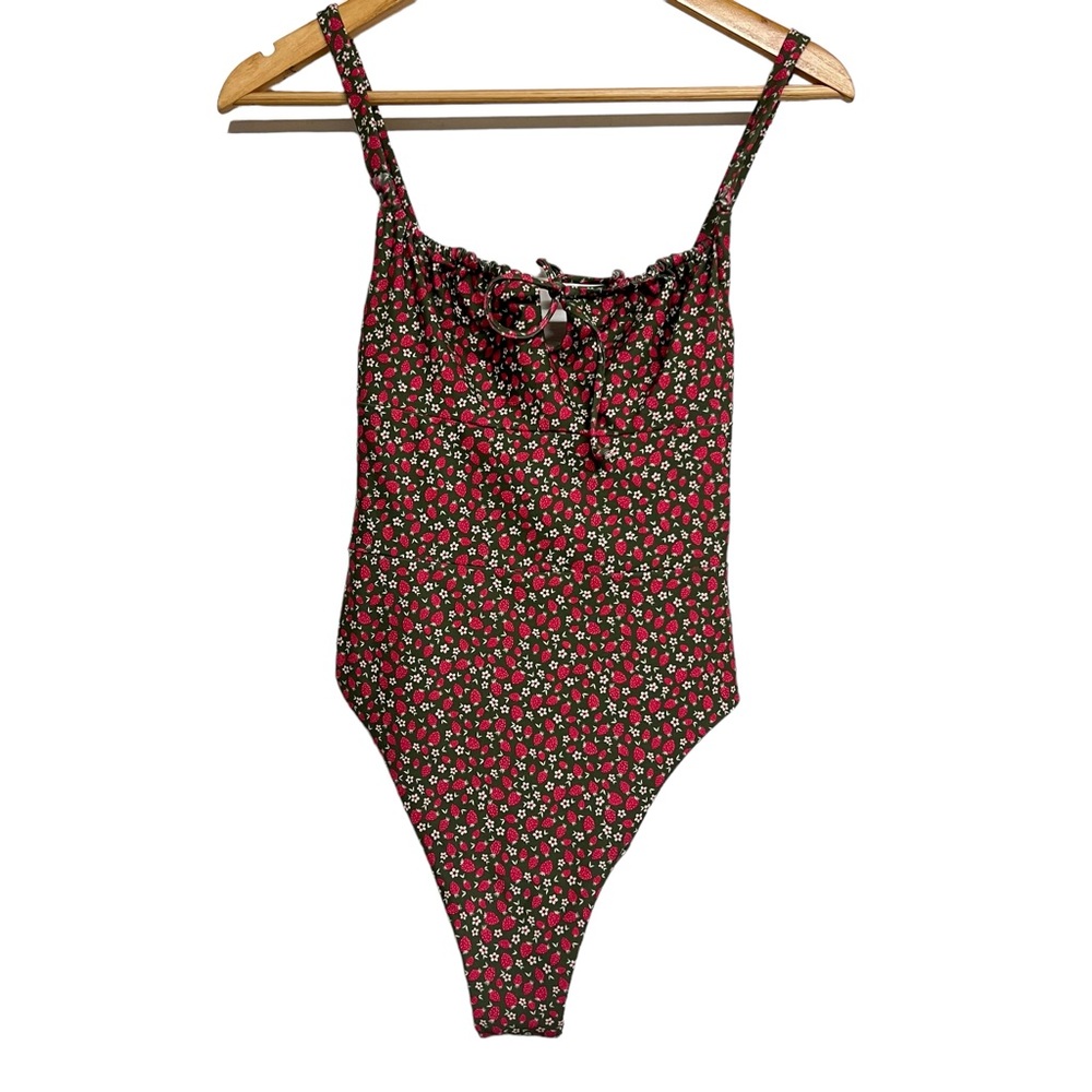 Skatie Floral One Piece Swimsuit - Red and Green - Picture 3 of 6